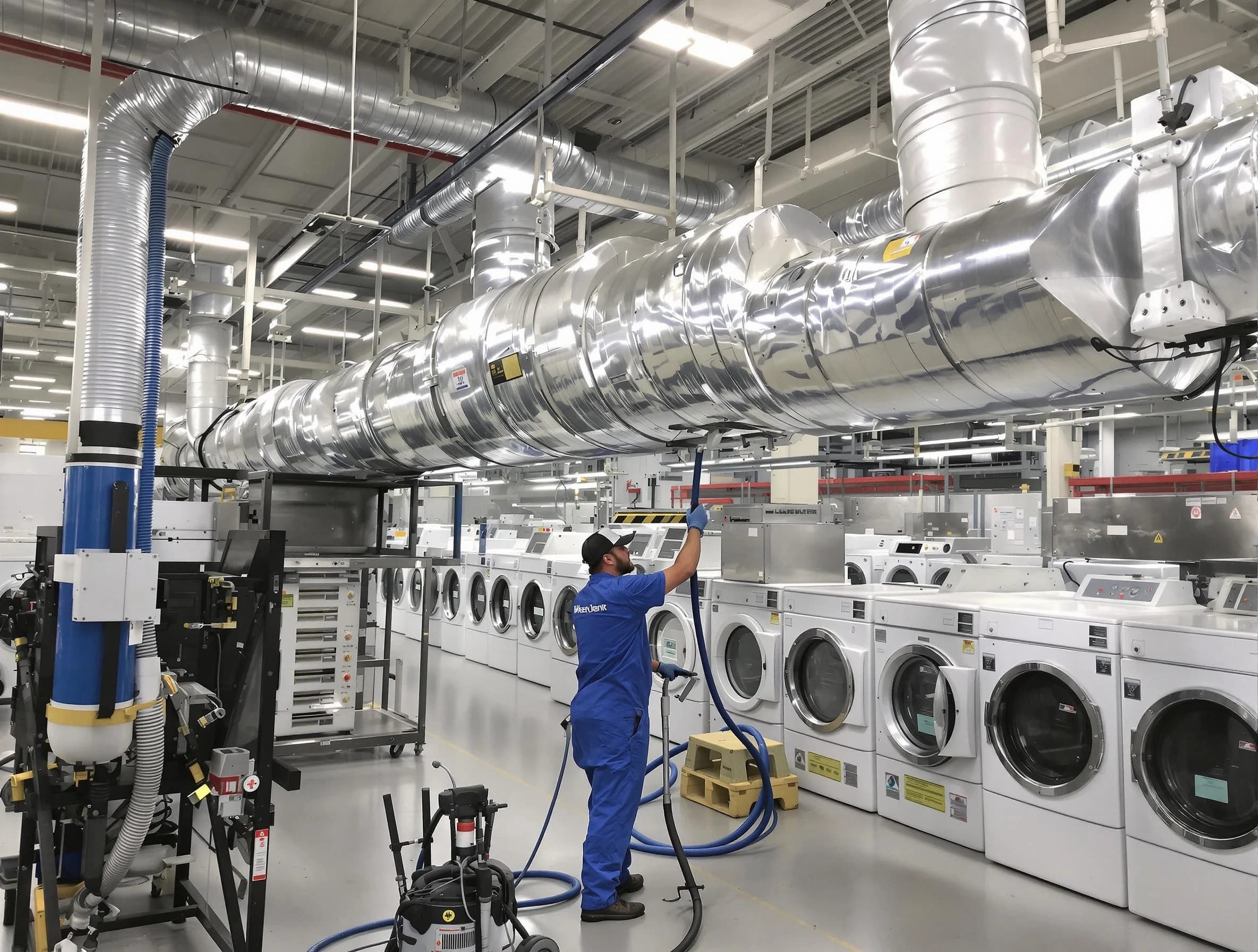 Malden Dryer Vent Cleaning team performing heavy-duty industrial dryer vent cleaning in Malden