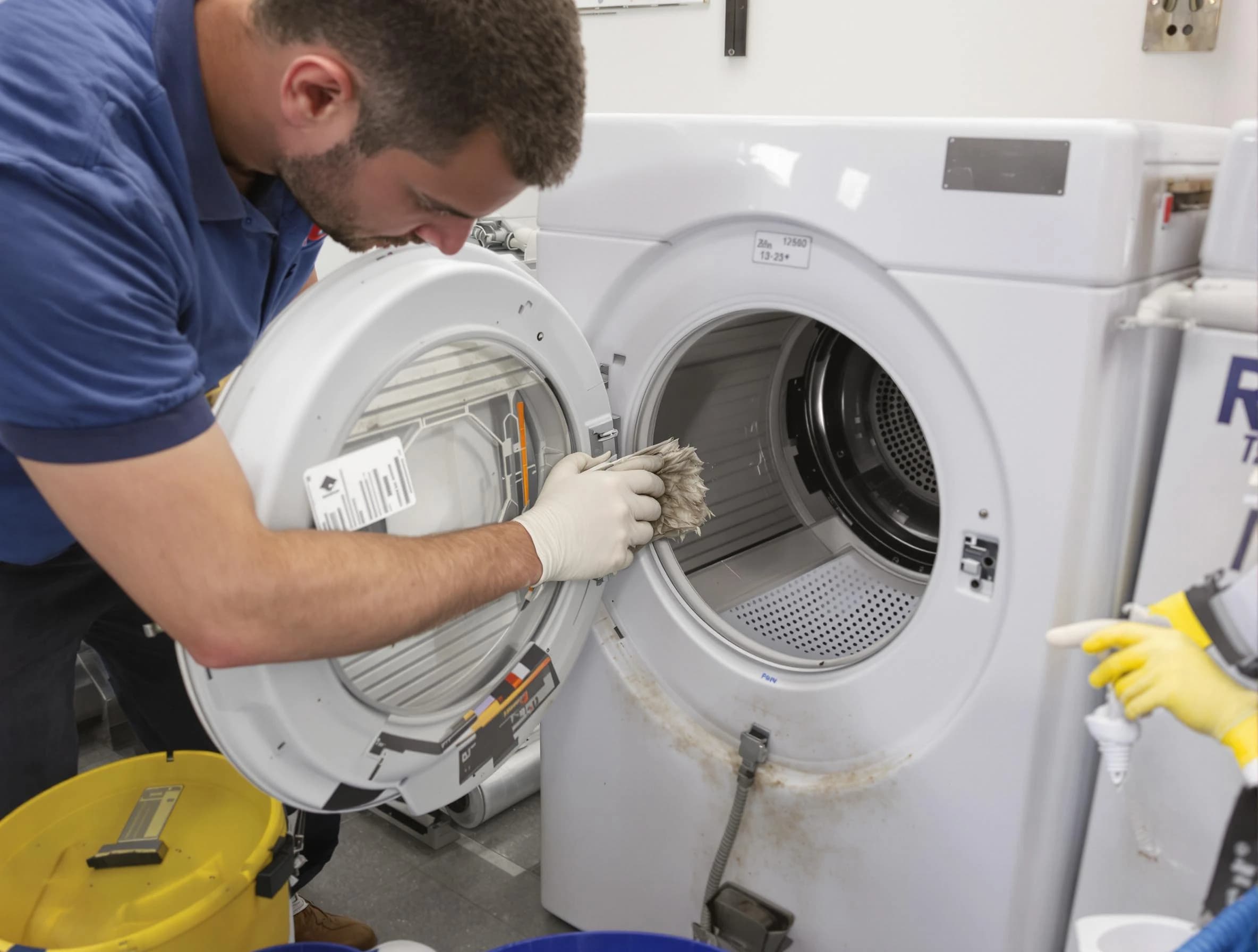 Malden Dryer Vent Cleaning specialist performing detailed lint trap cleaning service in Malden